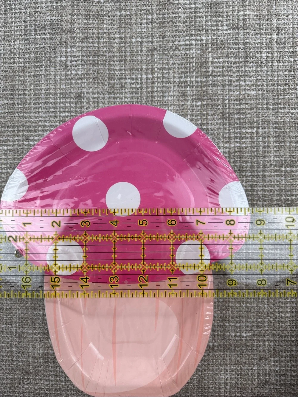 Pink Polka Dot Mushroom Party Plates - Pack of Disposable Plates pack of 50